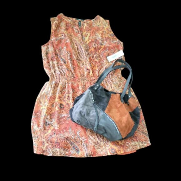 Innue Patchwork Leather Suede Italian Bag Hobo Style Purse Oversized - Picture 16 of 16